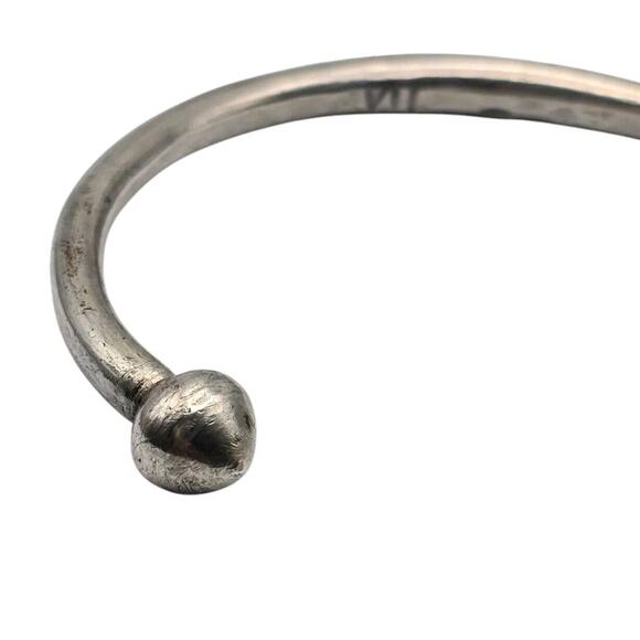 Bracelet Sterling Silver 925 Artisan Mark VII Cuff 0.8 oz Fits Size 6.5 - Picture 4 of 10